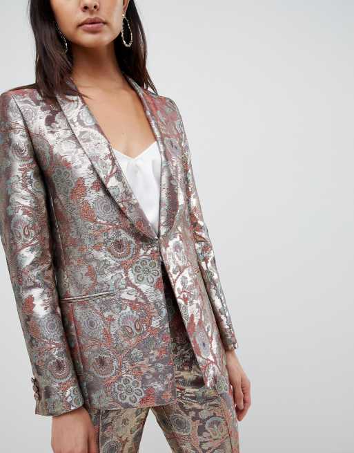 Blazer doré femme hot sale