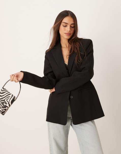 ASOS DESIGN – Blazer in Schwarz mit geformter Hüftpartie - view 1