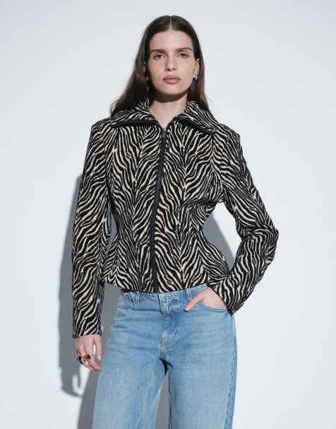 ASOS DESIGN Blazer in Zebra-Jacquard mit tailliertem Schnitt - view 1