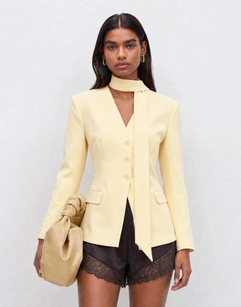 ASOS DESIGN - Blazer med tørklædedetalje og indsyning i taljen - view 1