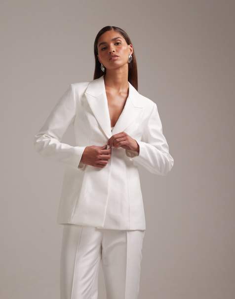 ASOS DESIGN - Blazer met structuur en diepe zakken in wit - view 1