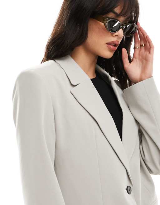 ASOS DESIGN - Blazer minimal sartoriale grigio, 2 di 4