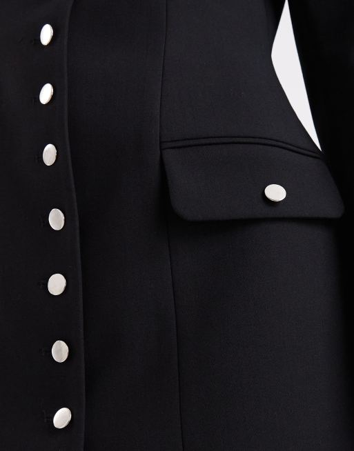 ASOS DESIGN - Blazer nero slim con bottoni, 3 di 4