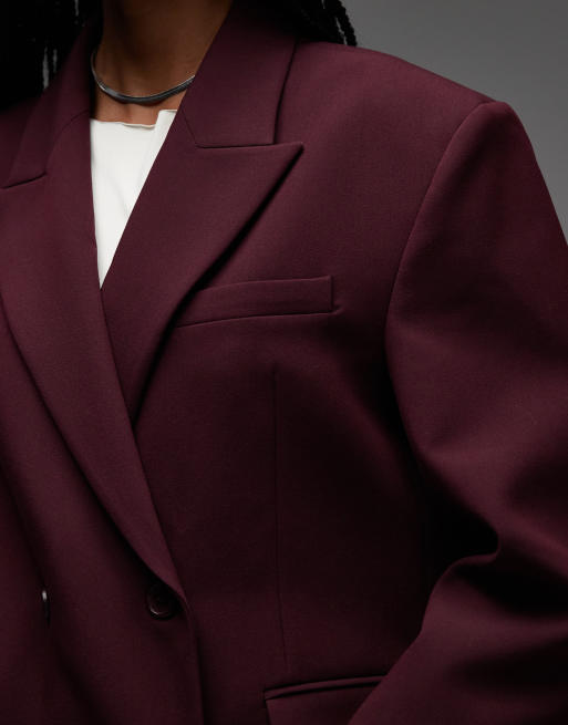 ASOS DESIGN - Blazer oversize à double boutonnage - Prune, 3 de 4