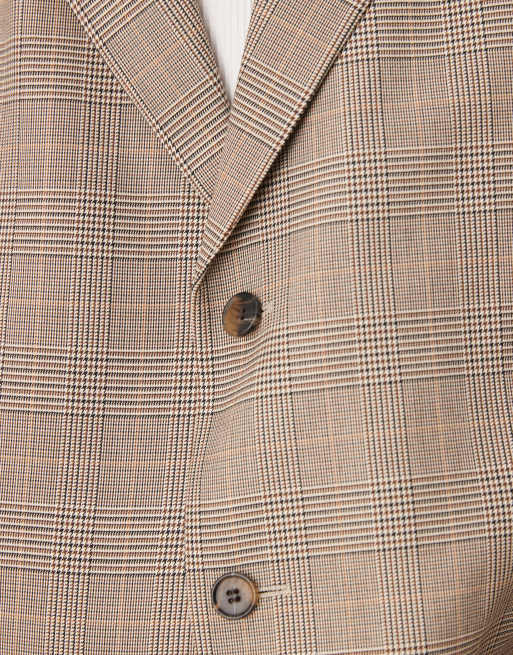 ASOS DESIGN - Blazer oversize ampio marrone a quadri, 3 di 5