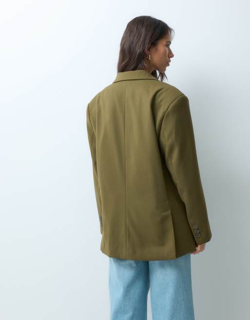 ASOS DESIGN blazer oversize sartoriale color oliva, 4 di 4