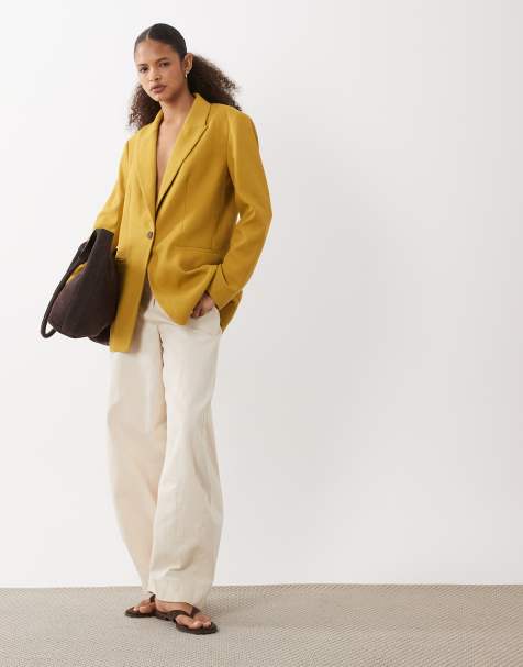 ASOS DESIGN - Blazer sartoriale comodo testurizzato color ocra - view 1