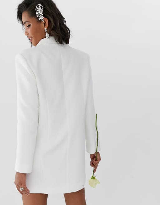 ASOS DESIGN blazer wedding dress WHITE