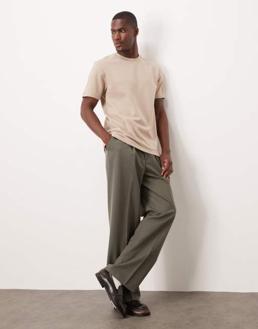 ASOS DESIGN - Blød beige T-shirt med rund hals i kraftigt stof, 2 af 5
