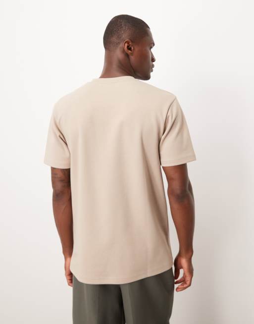 ASOS DESIGN - Blød beige T-shirt med rund hals i kraftigt stof, 4 af 5