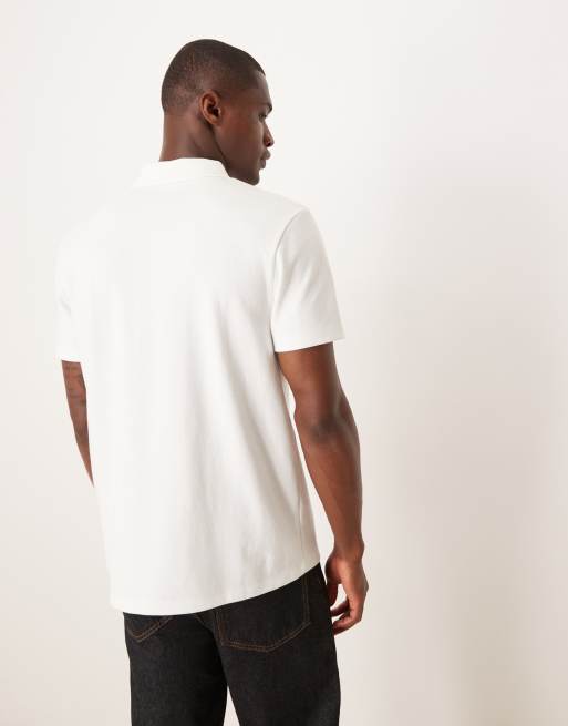 ASOS DESIGN - Blød hvid poloskjorte i kraftigt stof med lynlås, 4 af 5