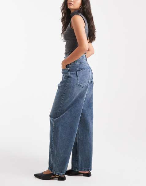 ASOS DESIGN - Blød og blåsorte jeans med tøndeformede ben og høj talje - view 1