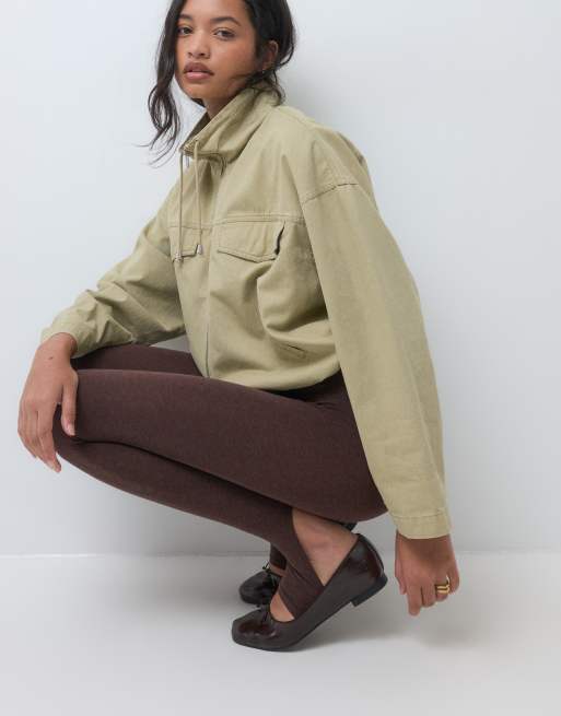 ASOS DESIGN bløde sømløse leggings med fodstrop i chokolade, 3 af 5