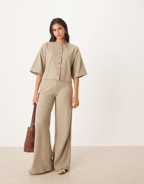 ASOS DESIGN - Blødt sæt i meleret gråbrun - view 1