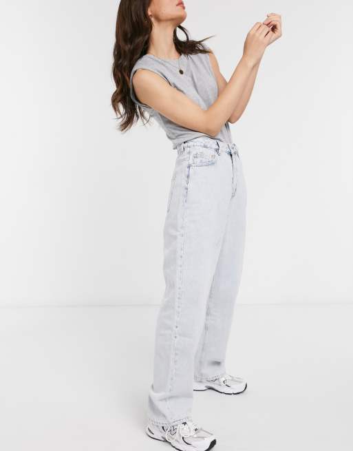 ASOS DESIGN — Blegede dad jeans med høj talje