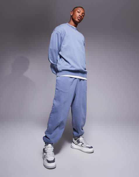 ASOS DESIGN – Blekblå mjukisbyxor i oversize, del av set - view 1