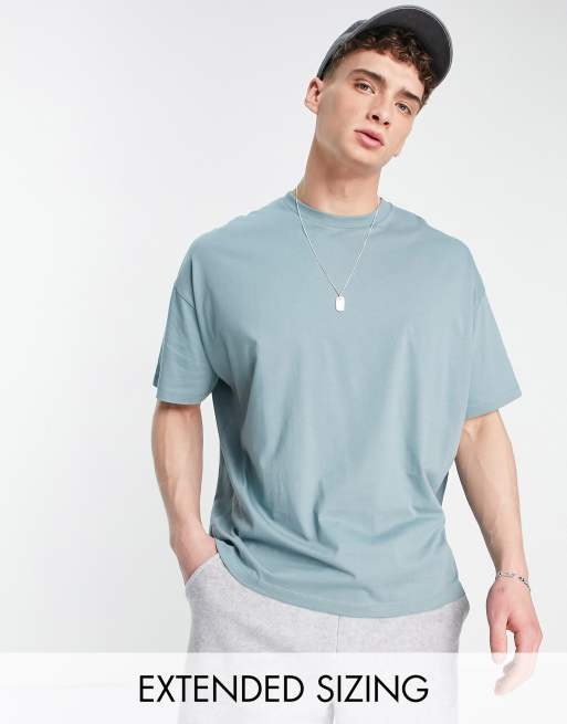ASOS DESIGN – Blekblå t-shirt i oversize med rund halsringning