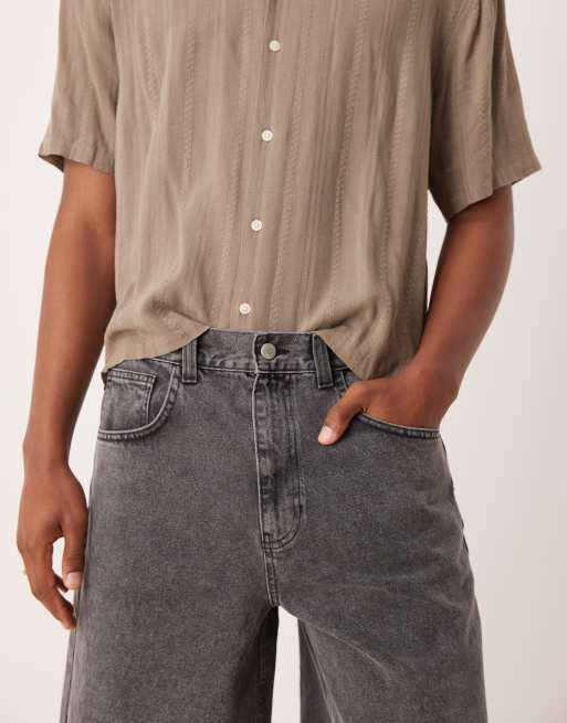 ASOS DESIGN – Blekbruna, extra långa jeansshorts, 3 av 5