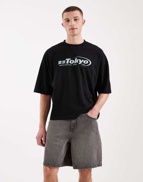 ASOS DESIGN – Blekgrå, medellånga jeansshorts - view 1