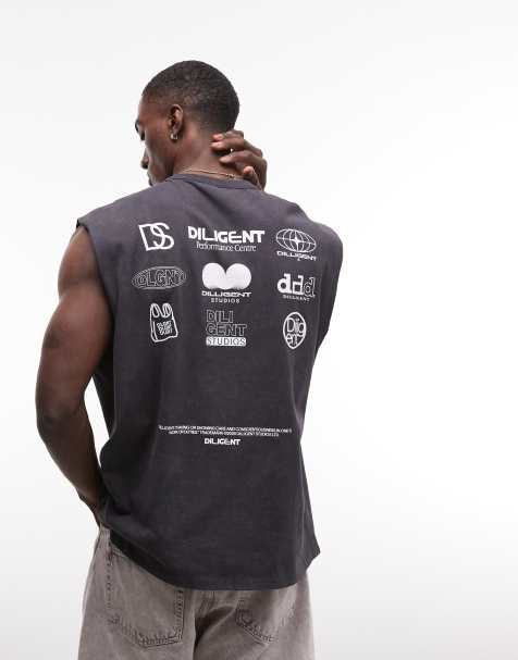 ASOS DESIGN – Bleksvart, kraftig t-shirt i oversize med boxig passform och tryck baktill - view 1