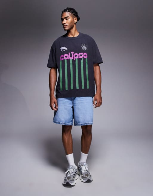 ASOS DESIGN – Bleksvart och avslappnad t-shirt med texttryck , 4 av 5