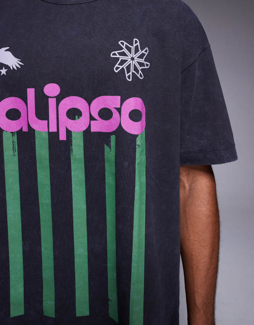ASOS DESIGN – Bleksvart och avslappnad t-shirt med texttryck , 5 av 5