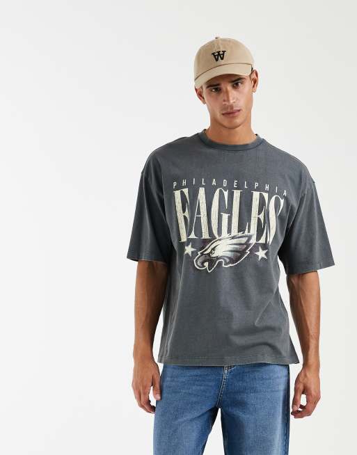 ASOS DESIGN – Bleksvart t-shirt i oversize med Philadelphia Eagles-tryck, 3 av 5
