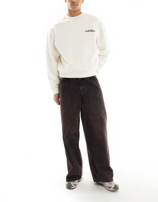 ASOS DESIGN – Bleksvarta, extra baggy jeans med brun färg - view 1