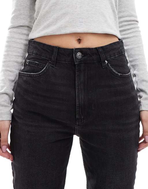 ASOS DESIGN – Bleksvarta flared jeans med medelhög midja, 4 av 5