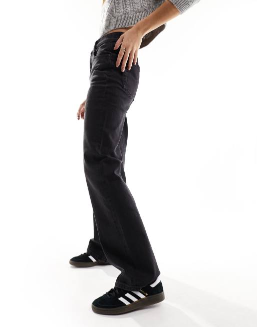 ASOS DESIGN – Bleksvarta, raka jeans med komfortstretch, 5 av 5