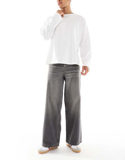 ASOS DESIGN – Bleksvarta superbaggy jeans - view 1
