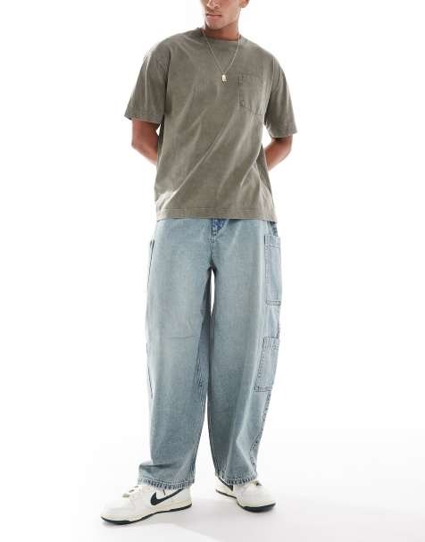 ASOS DESIGN – Blekta, baggy jeans i oversize med toning och cargofickor - view 1