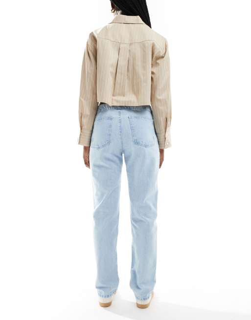 ASOS DESIGN – Blekta jeans med låg midja och tryckknappar, 2 av 5