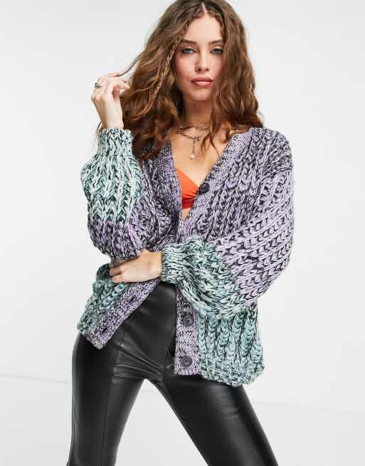 ASOS DESIGN – Blockfärgad kofta i oversize