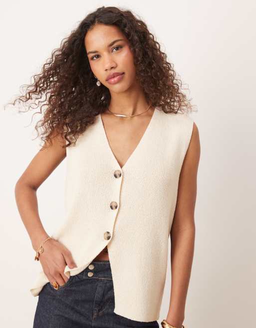 ASOS DESIGN – Blockfärgad kostymväst med avslappnad passform