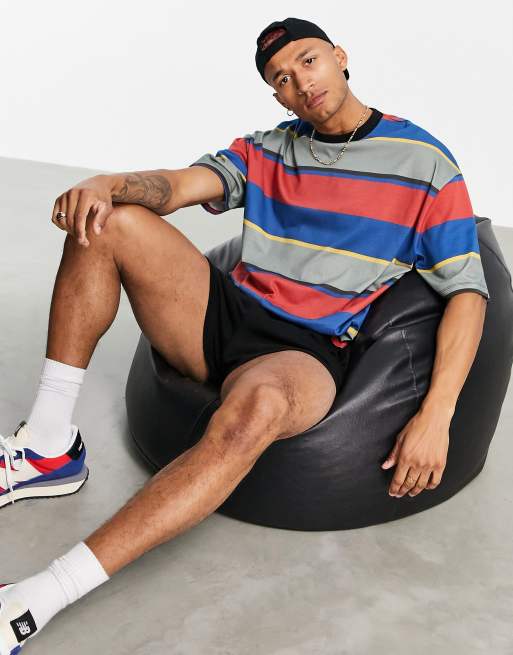 ASOS DESIGN – Blockfärgad t-shirt av bomull i oversize - MULTI