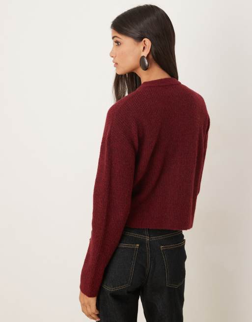 ASOS DESIGN - Blommefarvet afslappet cardigan i uld og alpaka, 2 af 4