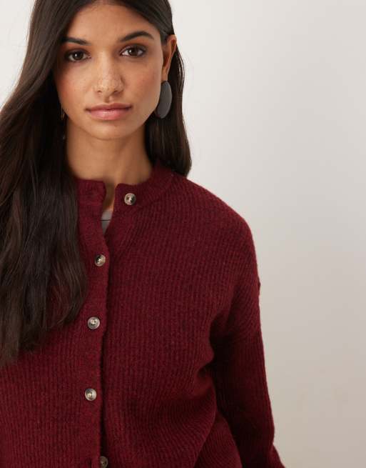 ASOS DESIGN - Blommefarvet afslappet cardigan i uld og alpaka, 3 af 4
