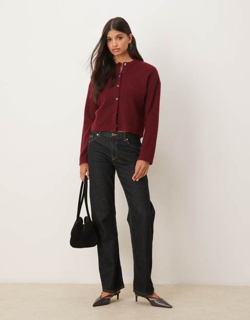 ASOS DESIGN - Blommefarvet afslappet cardigan i uld og alpaka, 4 af 4
