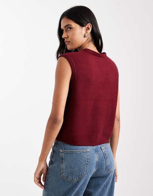 ASOS DESIGN - Blommefarvet habitvest med struktur i firkantet pasform, 2 af 4