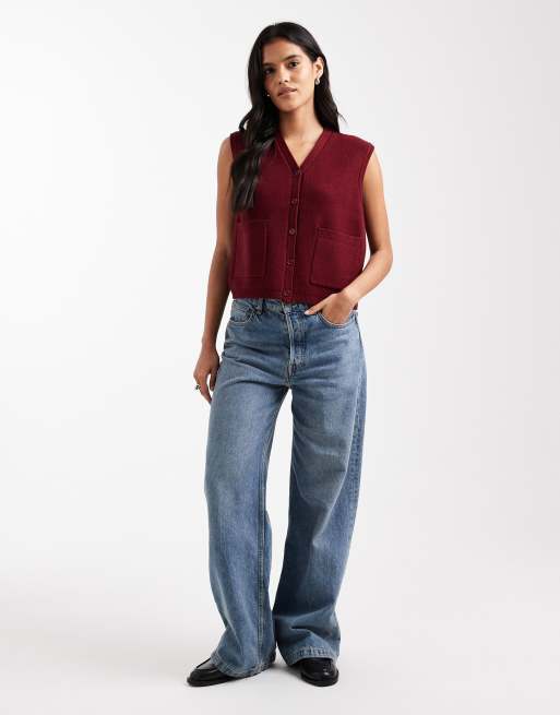 ASOS DESIGN - Blommefarvet habitvest med struktur i firkantet pasform, 4 af 4