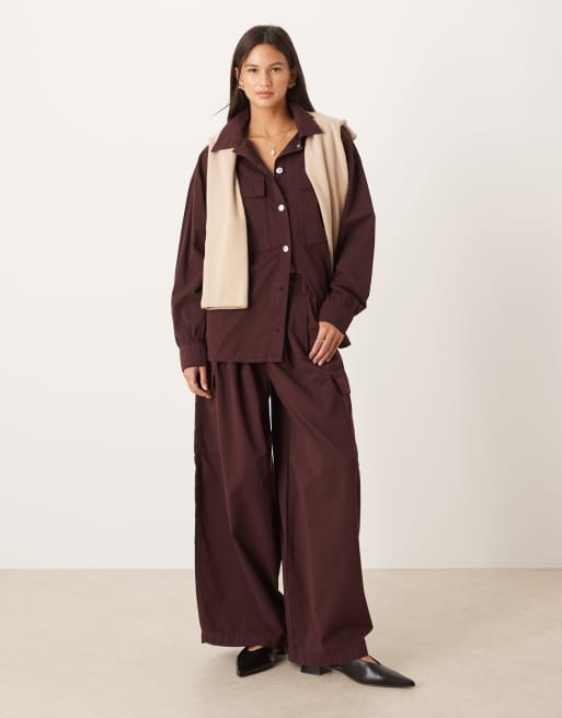 ASOS DESIGN - Blommefarvet og oversized skjorte med cargolommer i bomuld, 3 af 4