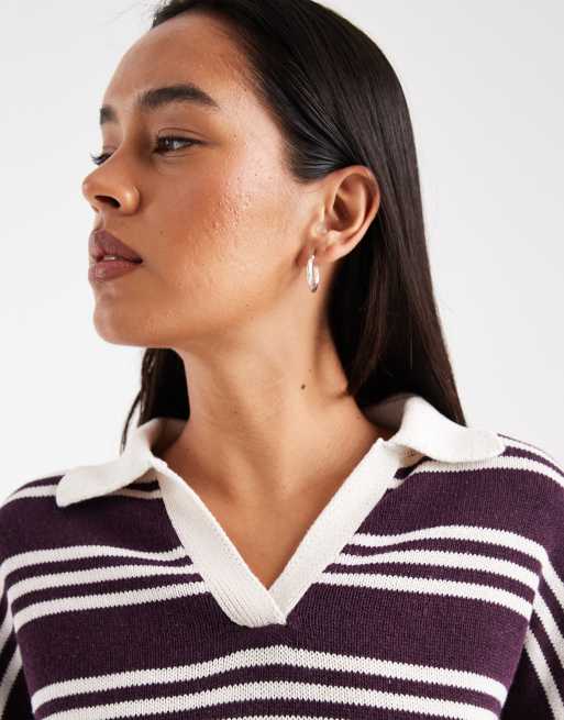 ASOS DESIGN - Blommefarvet strikket oversized rugby-top med striber, 4 af 4