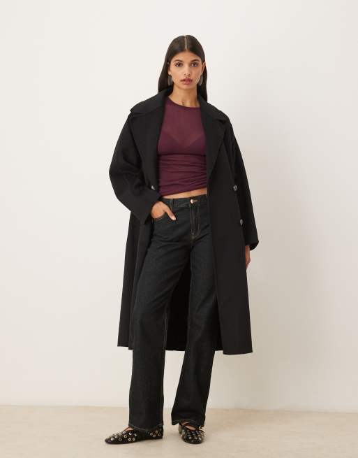 ASOS DESIGN - Blommelilla blød top i gennemsigtigt strik med rynker i siden, 3 af 4