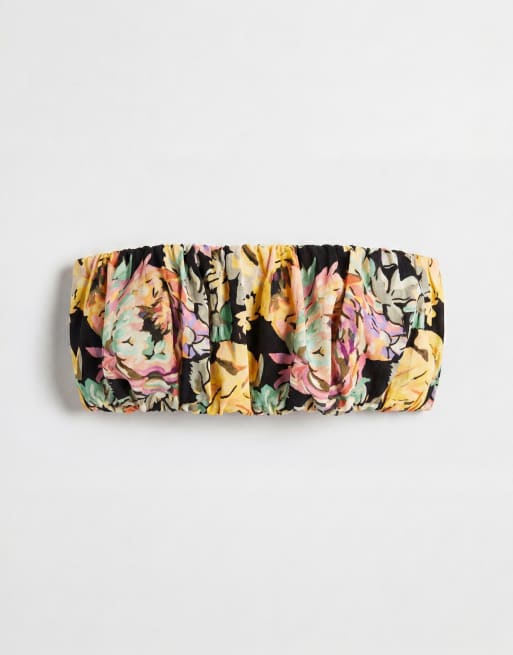 ASOS DESIGN – Blommig bandeau-topp med volangfåll, del av set, 5 av 7