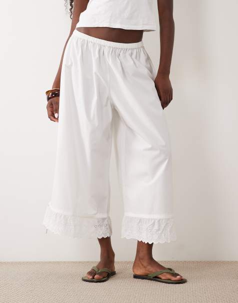 ASOS DESIGN Bloomer-Hose mit Bindedetail in Weiß - view 1