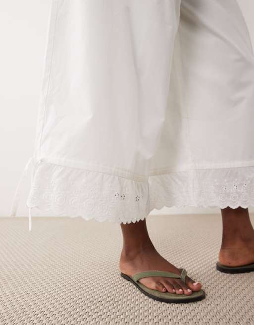 ASOS DESIGN bloomer pants with tie detail in white, 5 of 5