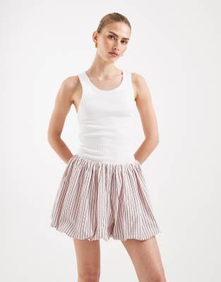 Bloomer-Shorts in Rosa und Braun gestreift-Bunt Bunt L