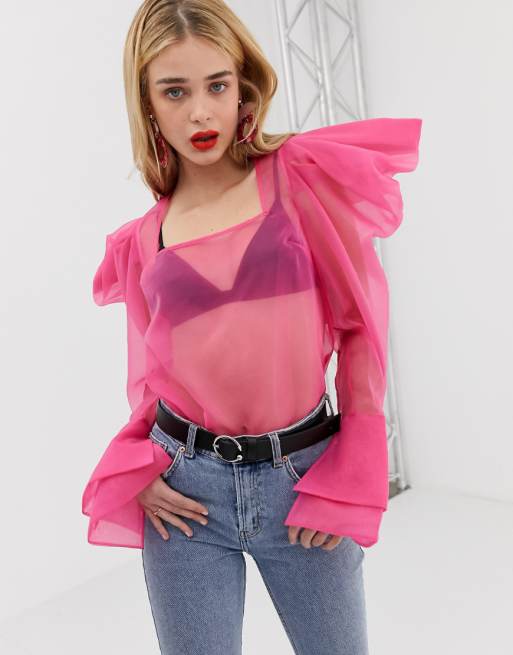 ASOS DESIGN Blouse manches longues bouffantes en ASOS DESIGN Blouse manches longues bouffantes en