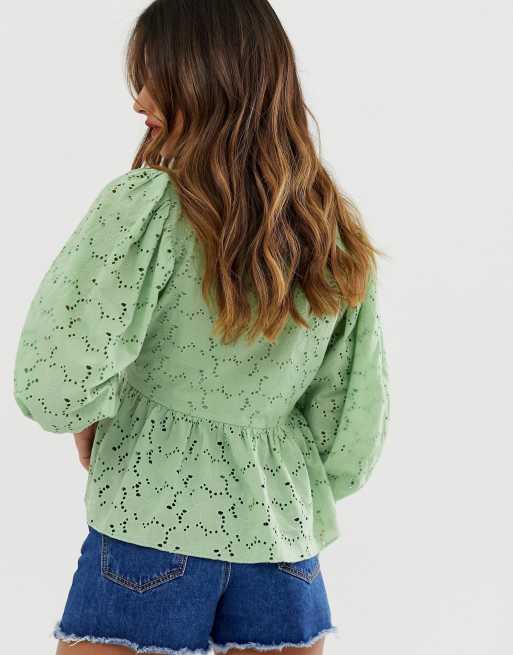 ASOS DESIGN - Blouse brodée à manches bouffantes, 2 de 4